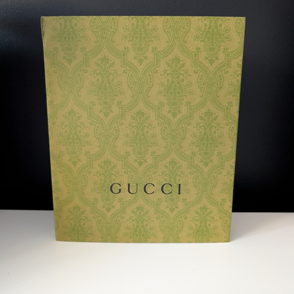 Gucci Green Paisley Gift Box Ribbon Tissue Paper Set
